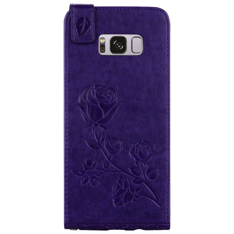 For Galaxy S8 + / G9550 Roses Pressed Flowers Pattern Vertical Flip Leather Case with Card Slot & Lanyard