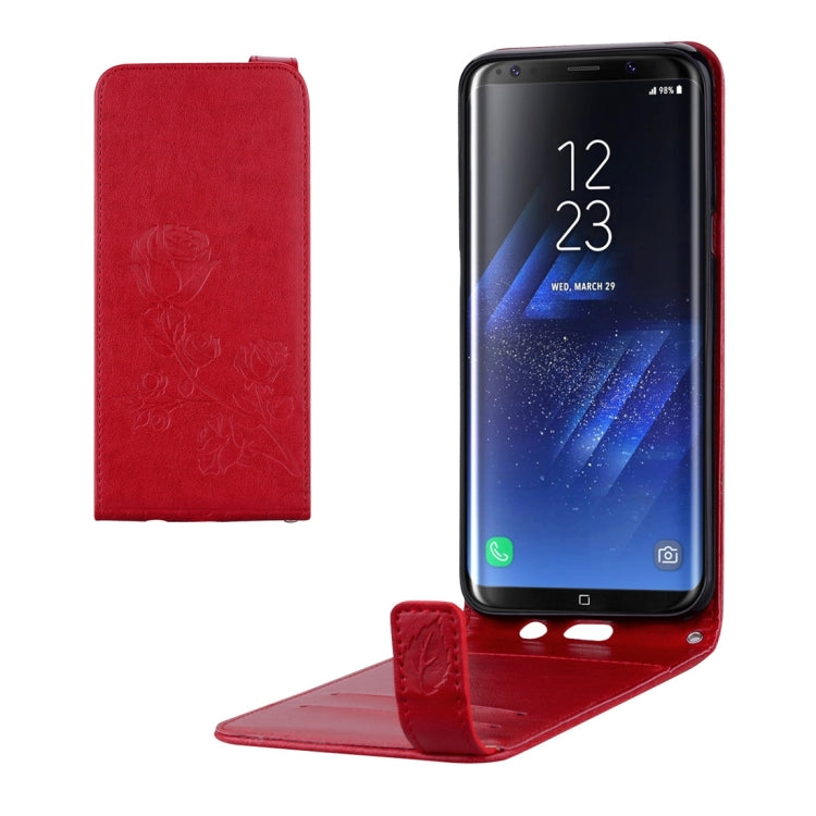 For Galaxy S8 + / G9550 Roses Pressed Flowers Pattern Vertical Flip Leather Case with Card Slot & Lanyard