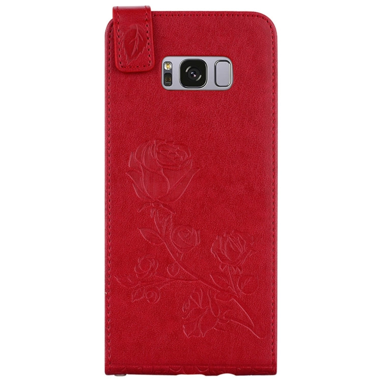 For Galaxy S8 + / G9550 Roses Pressed Flowers Pattern Vertical Flip Leather Case with Card Slot & Lanyard
