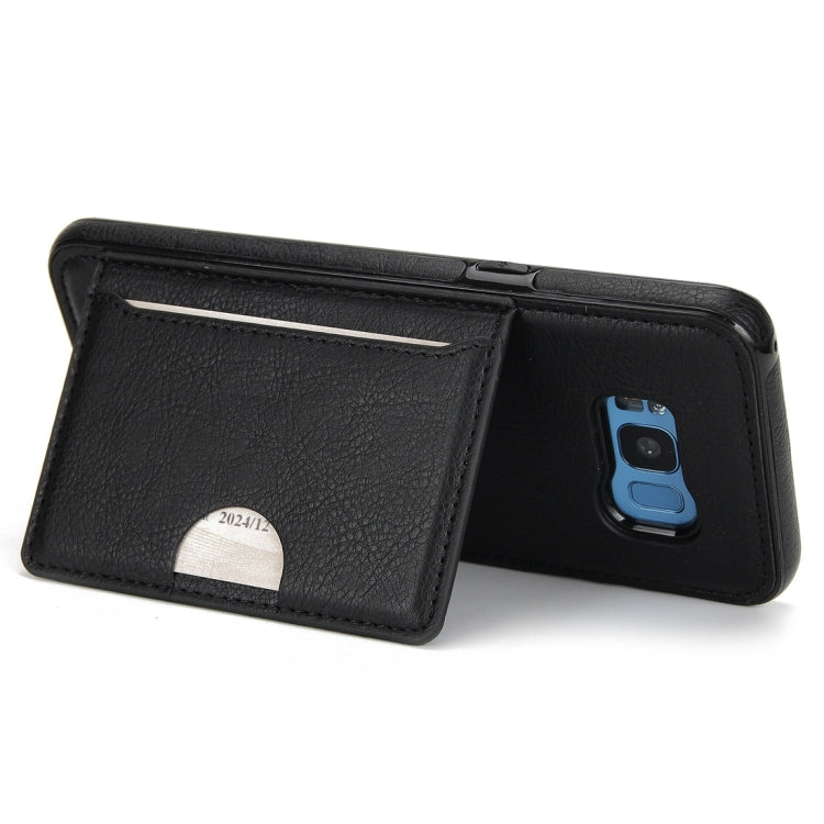 For Galaxy S8 Litchi Texture Detachable Rivet buckle Horizontal Flip Leather Case with Holder & Card Slots & Wallet & Photo Frame & Lanyard