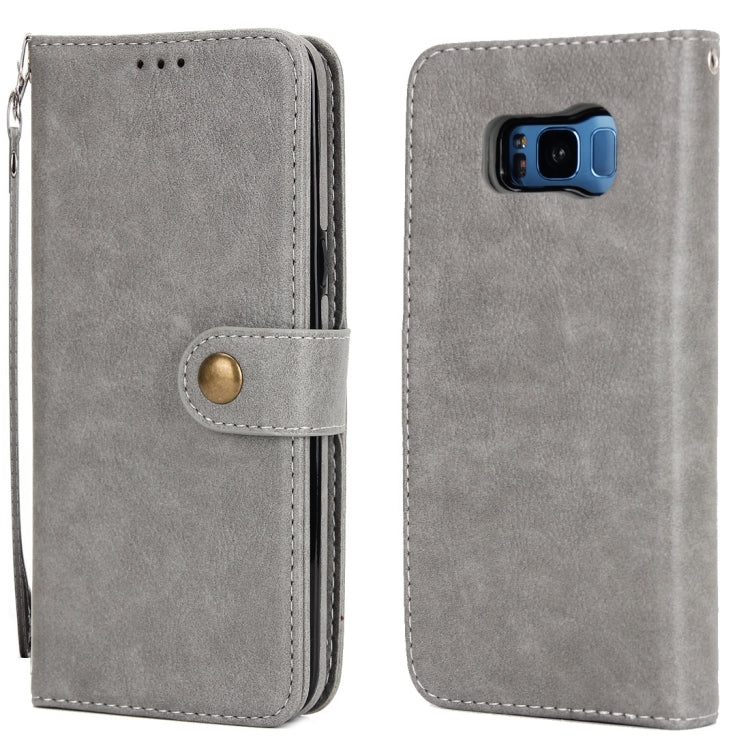 For Galaxy S8 Litchi Texture Detachable Rivet buckle Horizontal Flip Leather Case with Holder & Card Slots & Wallet & Photo Frame & Lanyard