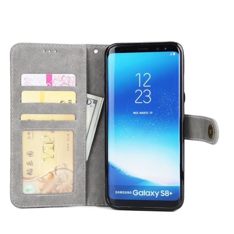 For Galaxy S8 Litchi Texture Detachable Rivet buckle Horizontal Flip Leather Case with Holder & Card Slots & Wallet & Photo Frame & Lanyard
