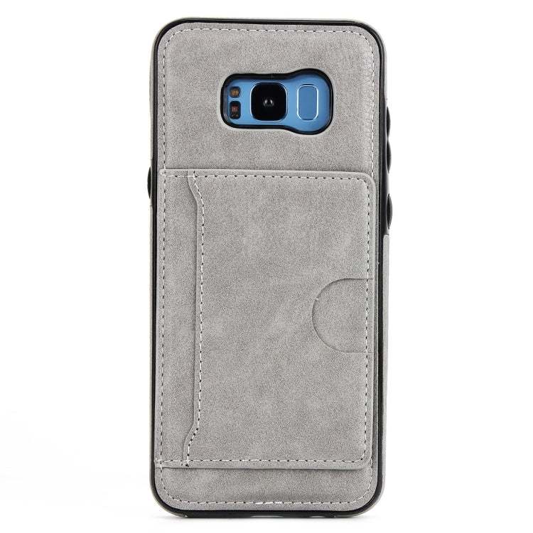 For Galaxy S8 Litchi Texture Detachable Rivet buckle Horizontal Flip Leather Case with Holder & Card Slots & Wallet & Photo Frame & Lanyard