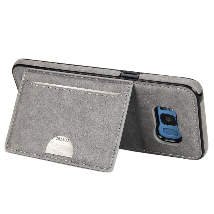 For Galaxy S8 Litchi Texture Detachable Rivet buckle Horizontal Flip Leather Case with Holder & Card Slots & Wallet & Photo Frame & Lanyard