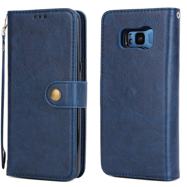 For Galaxy S8 Litchi Texture Detachable Rivet buckle Horizontal Flip Leather Case with Holder & Card Slots & Wallet & Photo Frame & Lanyard