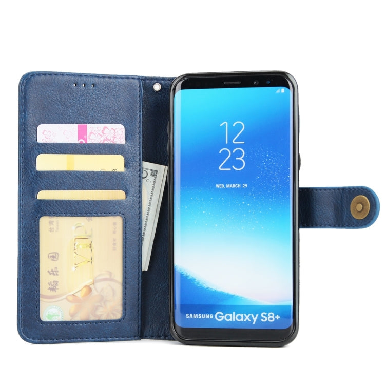 For Galaxy S8 Litchi Texture Detachable Rivet buckle Horizontal Flip Leather Case with Holder & Card Slots & Wallet & Photo Frame & Lanyard