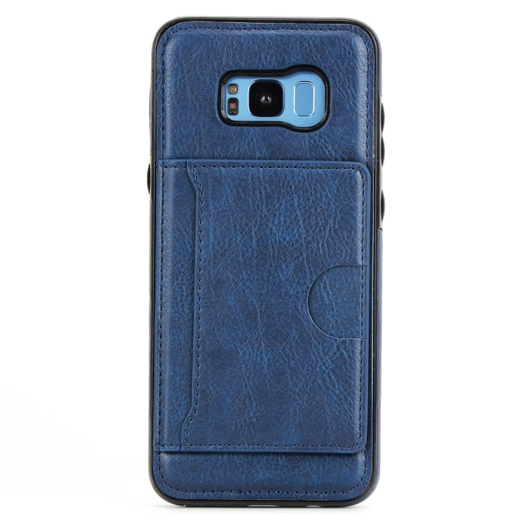 For Galaxy S8 Litchi Texture Detachable Rivet buckle Horizontal Flip Leather Case with Holder & Card Slots & Wallet & Photo Frame & Lanyard