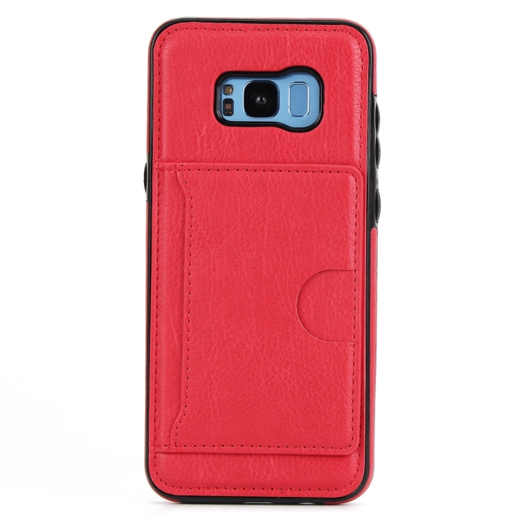 For Galaxy S8 Litchi Texture Detachable Rivet buckle Horizontal Flip Leather Case with Holder & Card Slots & Wallet & Photo Frame & Lanyard