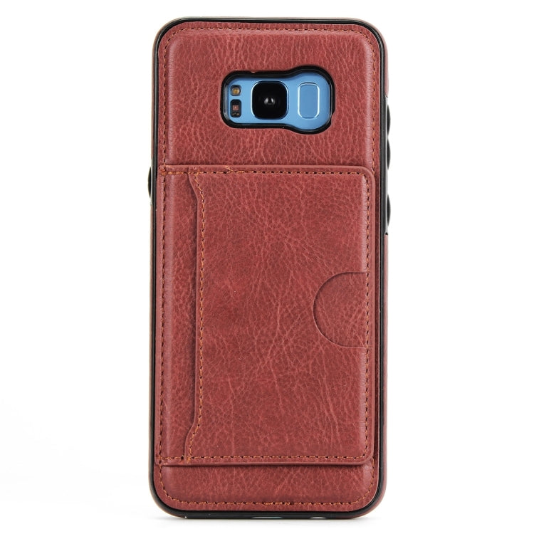 For Galaxy S8 Litchi Texture Detachable Rivet buckle Horizontal Flip Leather Case with Holder & Card Slots & Wallet & Photo Frame & Lanyard