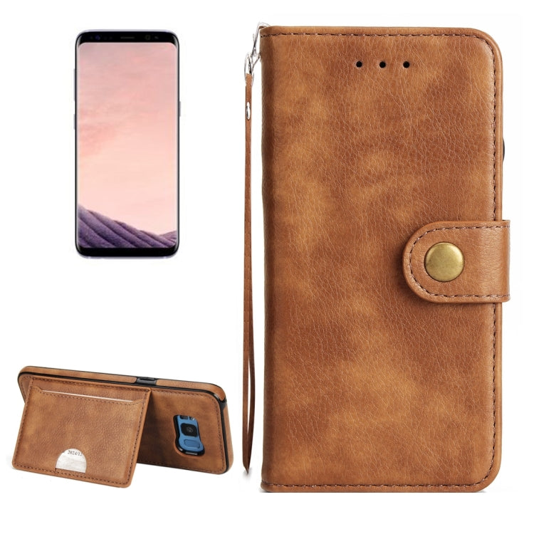 For Galaxy S8 + / G9550 Litchi Texture Detachable Rivet buckle Horizontal Flip Leather Case with Holder & Card Slots & Wallet & Photo Frame & Lanyard