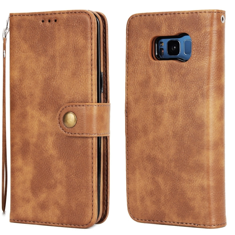 For Galaxy S8 + / G9550 Litchi Texture Detachable Rivet buckle Horizontal Flip Leather Case with Holder & Card Slots & Wallet & Photo Frame & Lanyard