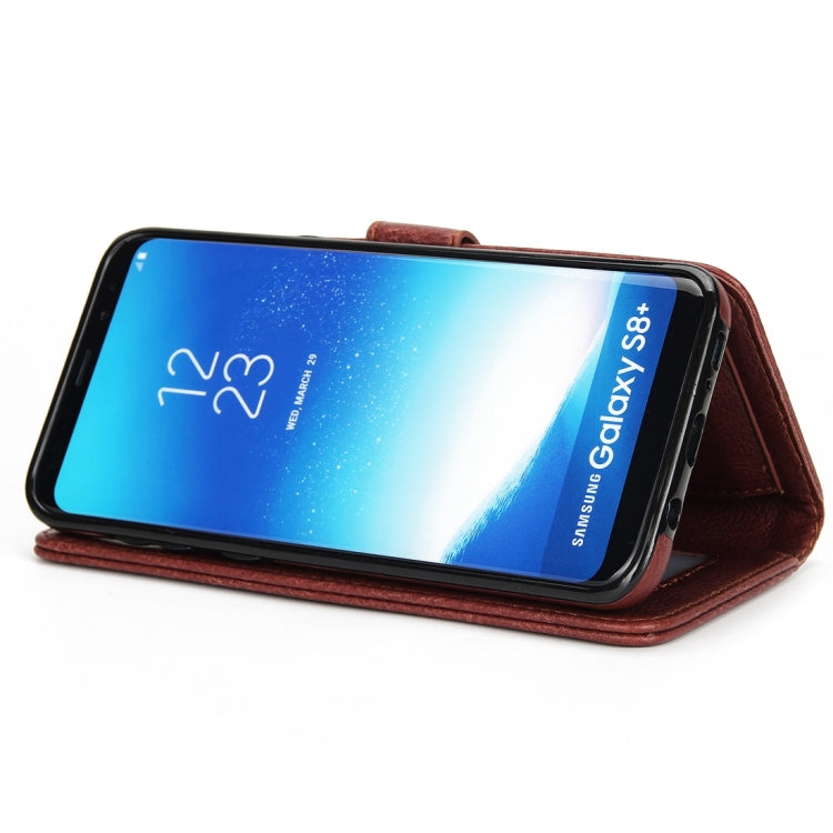 For Galaxy S8 + / G9550 Litchi Texture Detachable Rivet buckle Horizontal Flip Leather Case with Holder & Card Slots & Wallet & Photo Frame & Lanyard