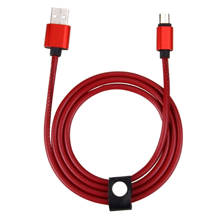 1m PU Leather Knitting Metal Head 90 Cores Micro USB to USB 2.0 Data / Charger Cable, For Samsung / Huawei / Xiaomi / Meizu / LG / HTC and Other Smartphones