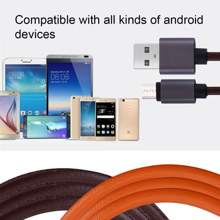 1m PU Leather Knitting Metal Head 90 Cores Micro USB to USB 2.0 Data / Charger Cable, For Samsung / Huawei / Xiaomi / Meizu / LG / HTC and Other Smartphones
