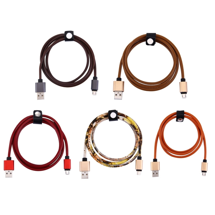 1m PU Leather Knitting Metal Head 90 Cores Micro USB to USB 2.0 Data / Charger Cable, For Samsung / Huawei / Xiaomi / Meizu / LG / HTC and Other Smartphones