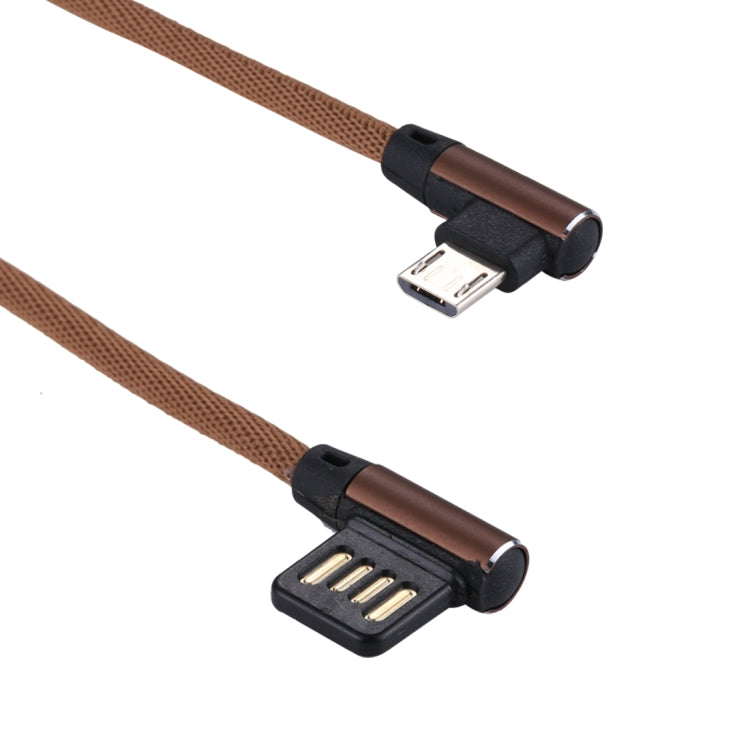 1m 2.4A Output USB to Micro USB Double Elbow Design Nylon Weave Style Data Sync Charging Cable, F