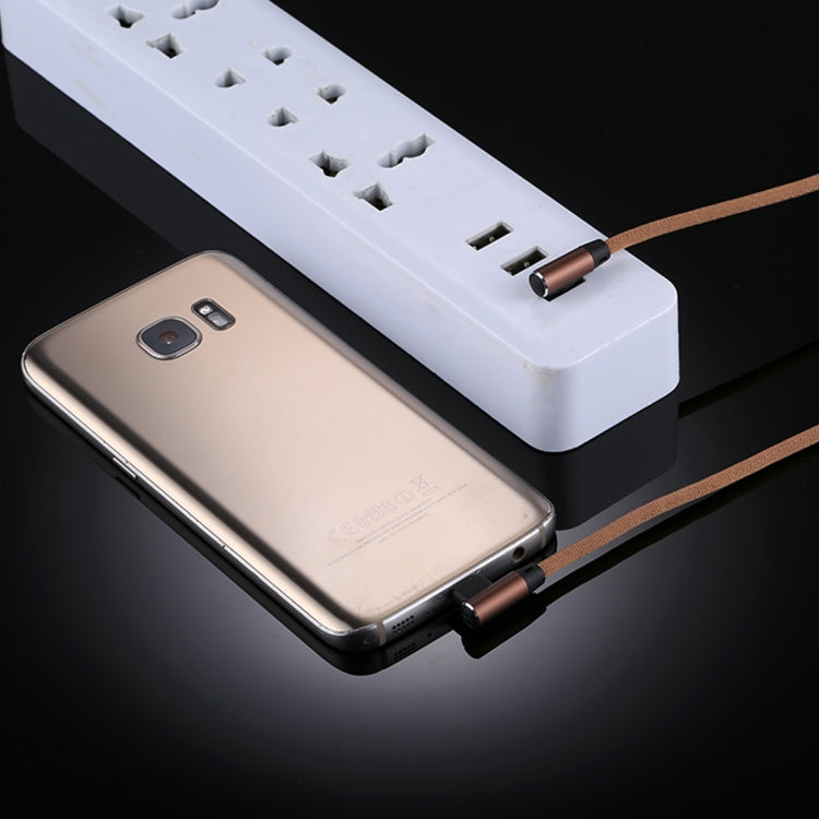 1m 2.4A Output USB to Micro USB Double Elbow Design Nylon Weave Style Data Sync Charging Cable, F