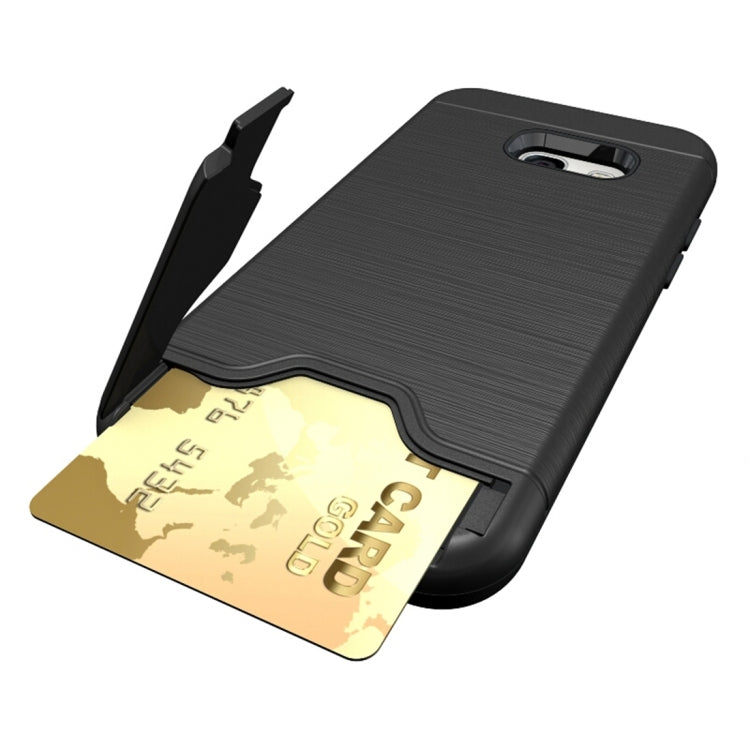 For Galaxy A3 (2017) / A320 Brushed Texture Separable PC + TPU Protective Combination Back Case with Holder & Card Slot