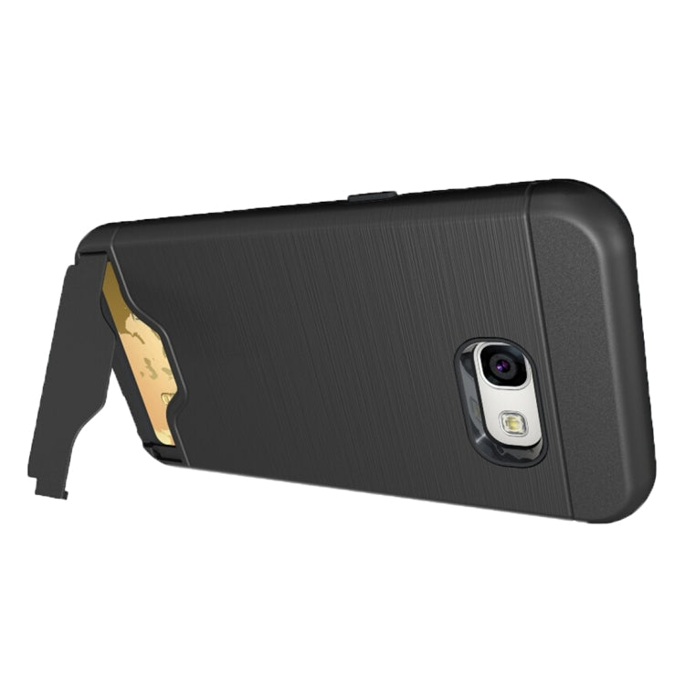 For Galaxy A3 (2017) / A320 Brushed Texture Separable PC + TPU Protective Combination Back Case with Holder & Card Slot