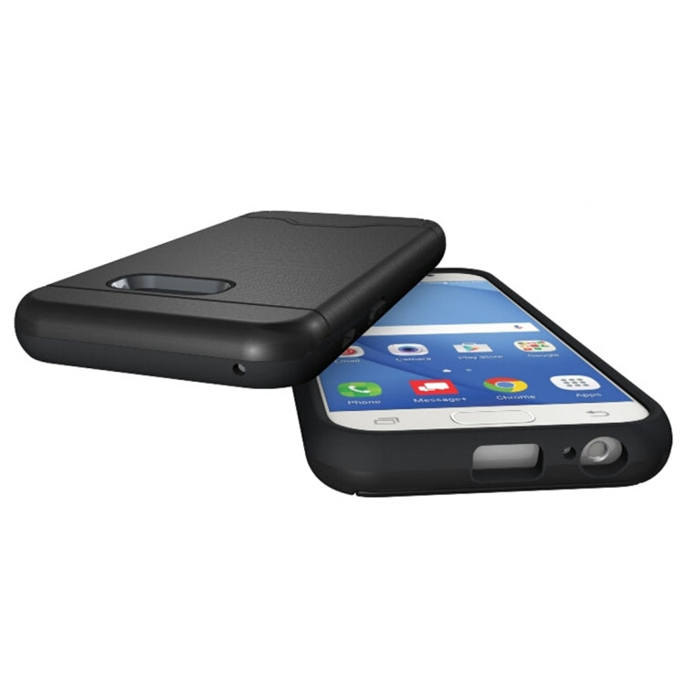 For Galaxy A3 (2017) / A320 Brushed Texture Separable PC + TPU Protective Combination Back Case with Holder & Card Slot