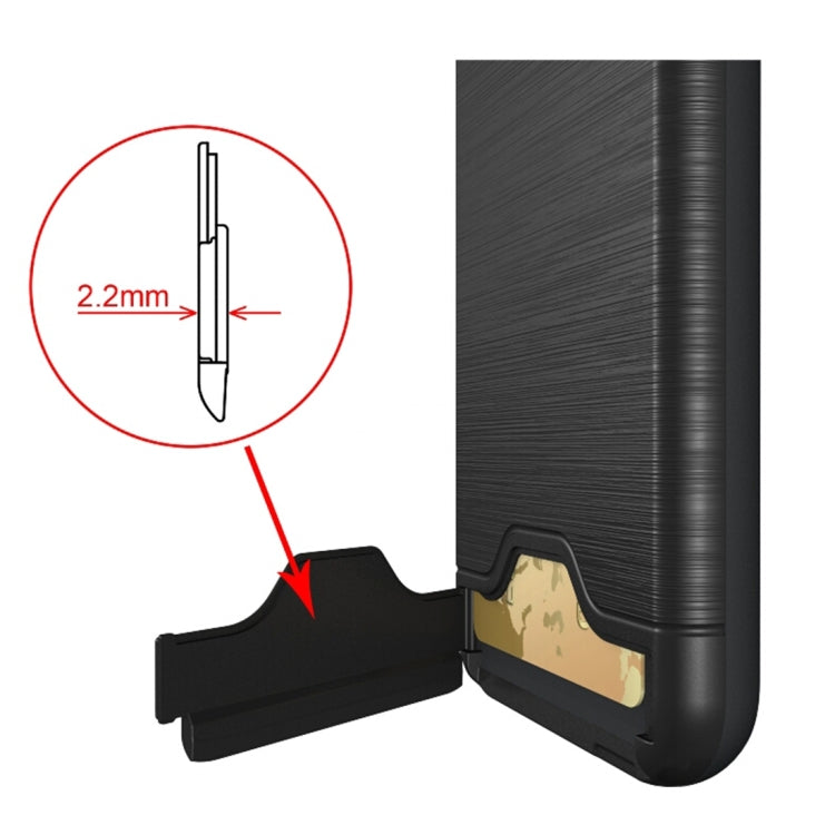 For Galaxy A3 (2017) / A320 Brushed Texture Separable PC + TPU Protective Combination Back Case with Holder & Card Slot