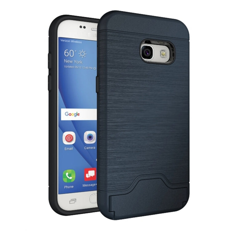 For Galaxy A3 (2017) / A320 Brushed Texture Separable PC + TPU Protective Combination Back Case with Holder & Card Slot