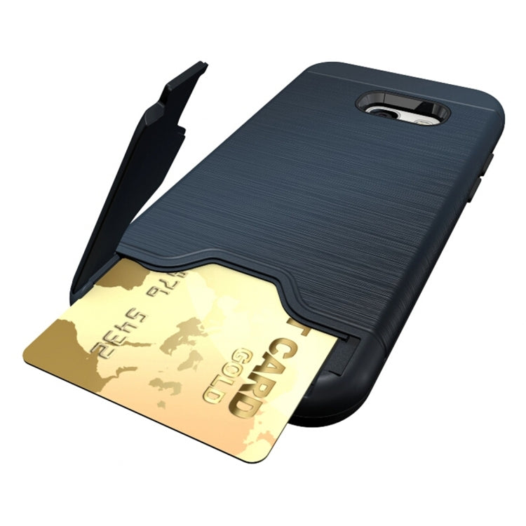 For Galaxy A3 (2017) / A320 Brushed Texture Separable PC + TPU Protective Combination Back Case with Holder & Card Slot
