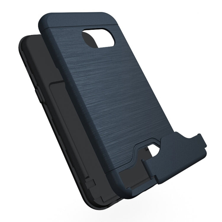 For Galaxy A3 (2017) / A320 Brushed Texture Separable PC + TPU Protective Combination Back Case with Holder & Card Slot