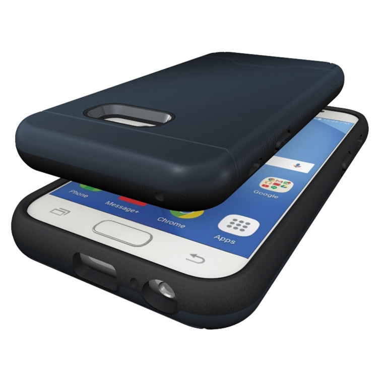 For Galaxy A3 (2017) / A320 Brushed Texture Separable PC + TPU Protective Combination Back Case with Holder & Card Slot