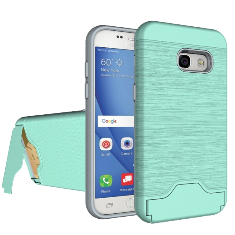For Galaxy A3 (2017) / A320 Brushed Texture Separable PC + TPU Protective Combination Back Case with Holder & Card Slot