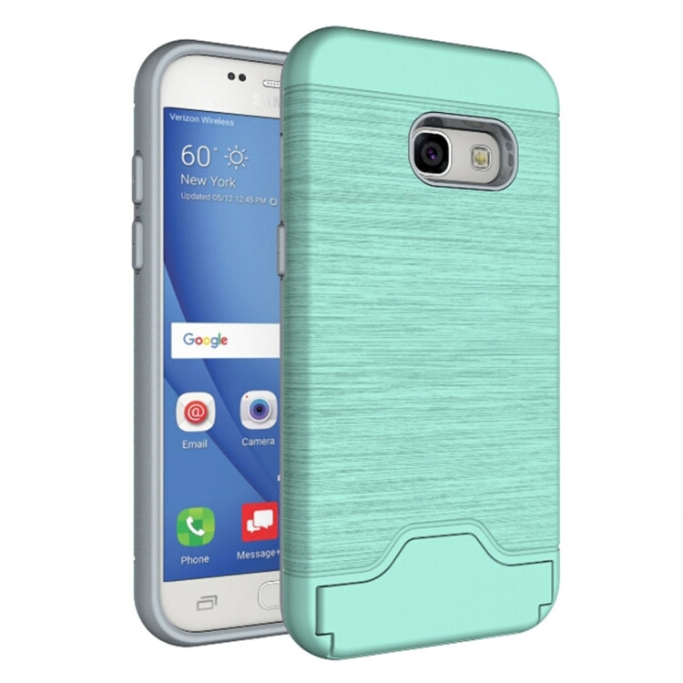 For Galaxy A3 (2017) / A320 Brushed Texture Separable PC + TPU Protective Combination Back Case with Holder & Card Slot