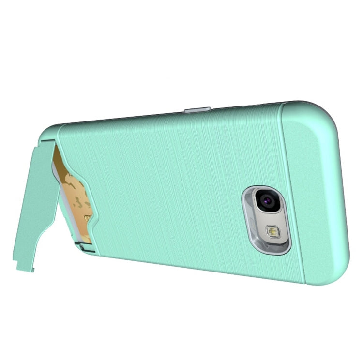 For Galaxy A3 (2017) / A320 Brushed Texture Separable PC + TPU Protective Combination Back Case with Holder & Card Slot