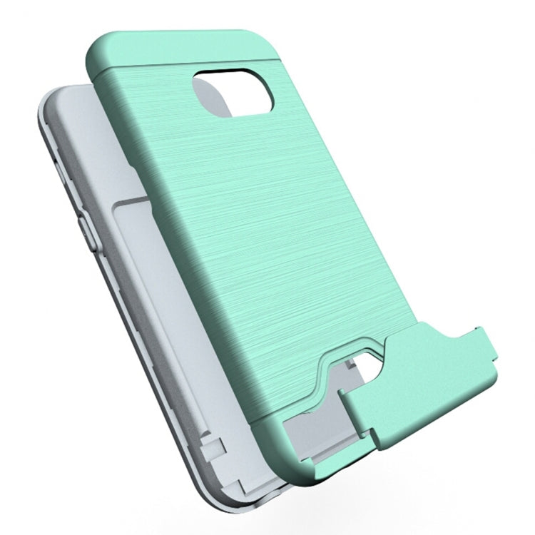 For Galaxy A3 (2017) / A320 Brushed Texture Separable PC + TPU Protective Combination Back Case with Holder & Card Slot