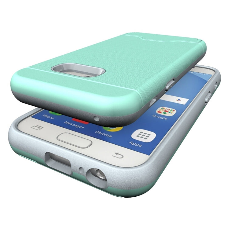 For Galaxy A3 (2017) / A320 Brushed Texture Separable PC + TPU Protective Combination Back Case with Holder & Card Slot