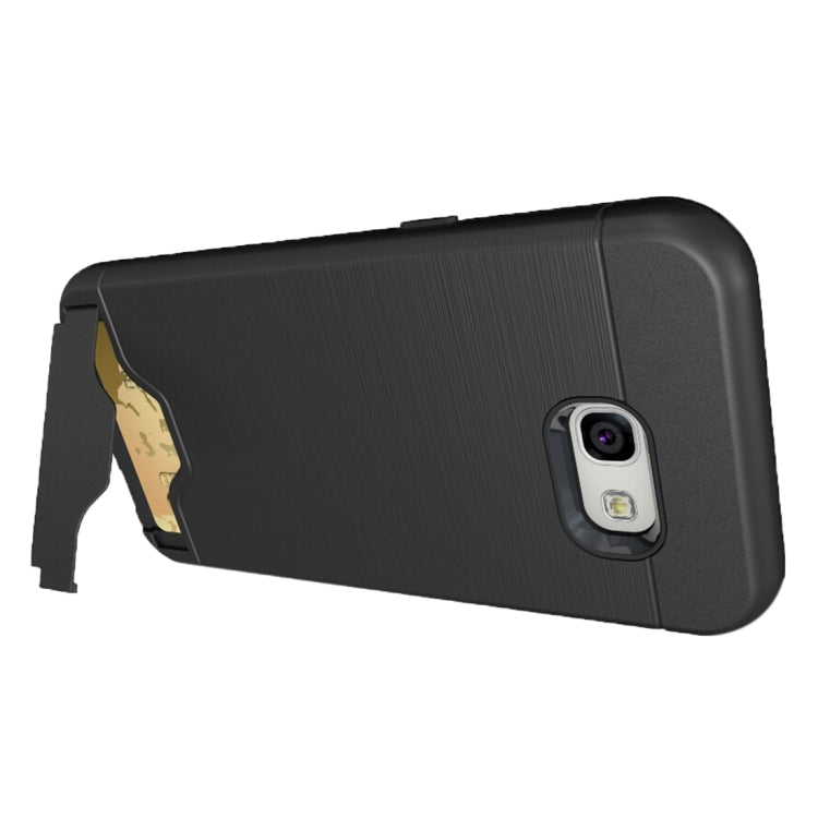 For Galaxy A5 (2017) / A520 Brushed Texture Separable PC + TPU Protective Combination Back Case with Holder & Card Slot