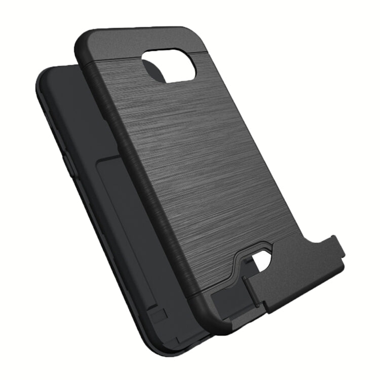 For Galaxy A5 (2017) / A520 Brushed Texture Separable PC + TPU Protective Combination Back Case with Holder & Card Slot