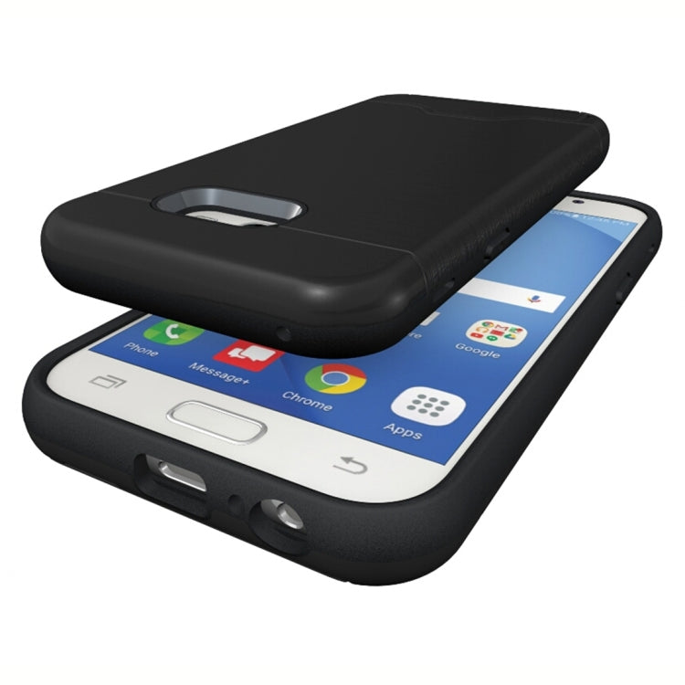 For Galaxy A5 (2017) / A520 Brushed Texture Separable PC + TPU Protective Combination Back Case with Holder & Card Slot