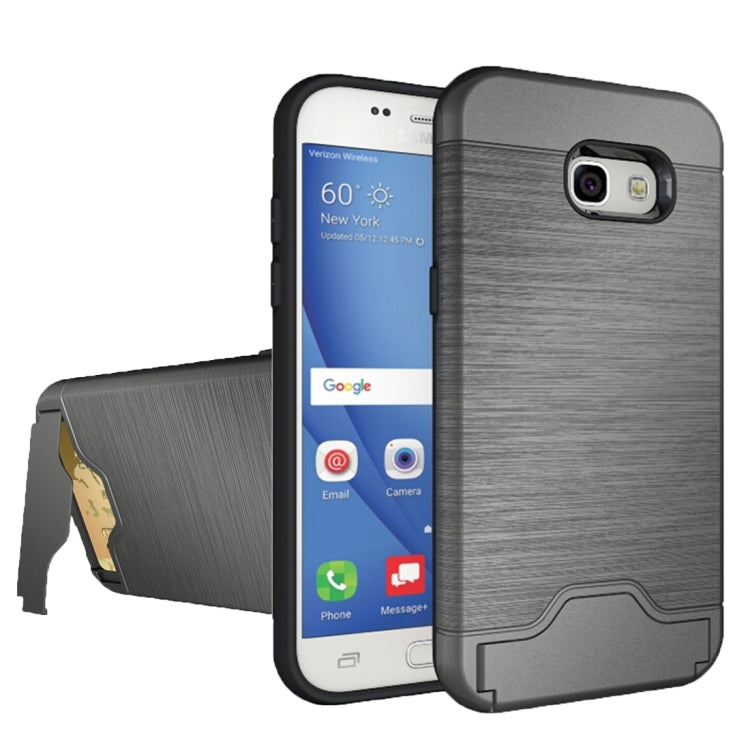 For Galaxy A5 (2017) / A520 Brushed Texture Separable PC + TPU Protective Combination Back Case with Holder & Card Slot