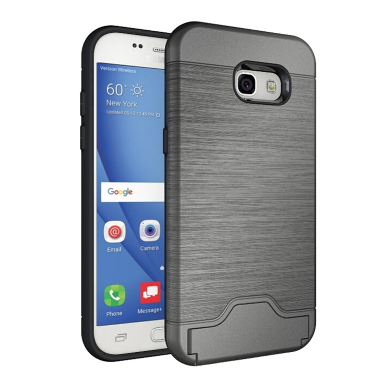 For Galaxy A5 (2017) / A520 Brushed Texture Separable PC + TPU Protective Combination Back Case with Holder & Card Slot