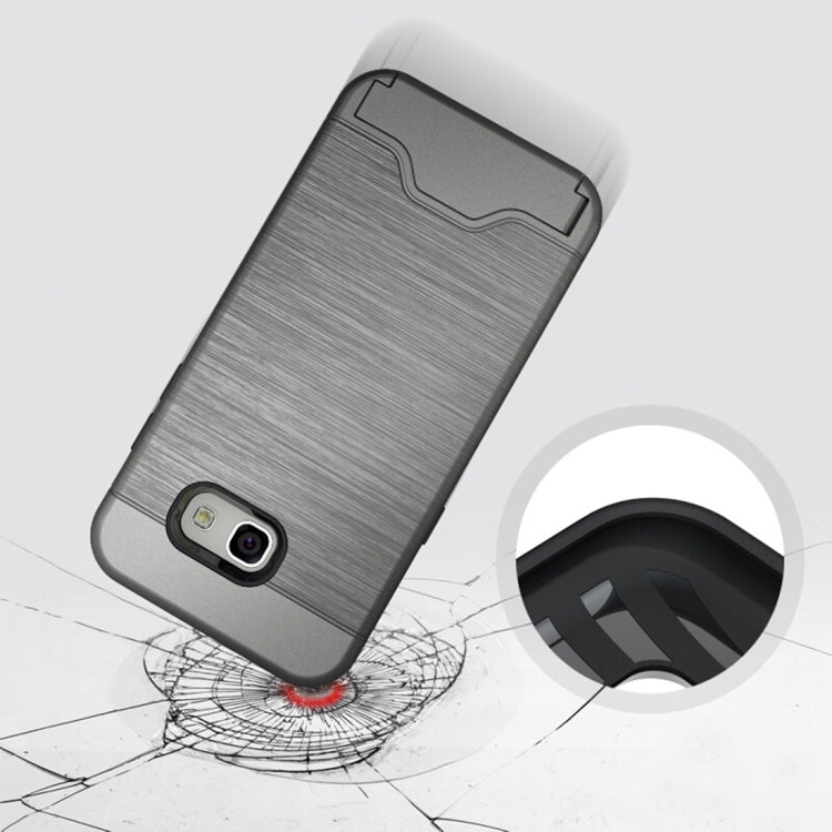 For Galaxy A5 (2017) / A520 Brushed Texture Separable PC + TPU Protective Combination Back Case with Holder & Card Slot