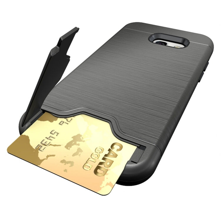 For Galaxy A5 (2017) / A520 Brushed Texture Separable PC + TPU Protective Combination Back Case with Holder & Card Slot