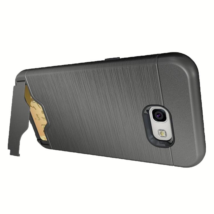 For Galaxy A5 (2017) / A520 Brushed Texture Separable PC + TPU Protective Combination Back Case with Holder & Card Slot