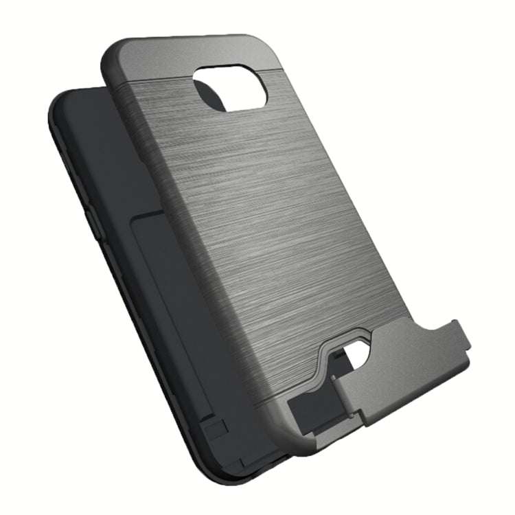 For Galaxy A5 (2017) / A520 Brushed Texture Separable PC + TPU Protective Combination Back Case with Holder & Card Slot