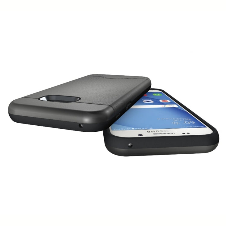 For Galaxy A5 (2017) / A520 Brushed Texture Separable PC + TPU Protective Combination Back Case with Holder & Card Slot