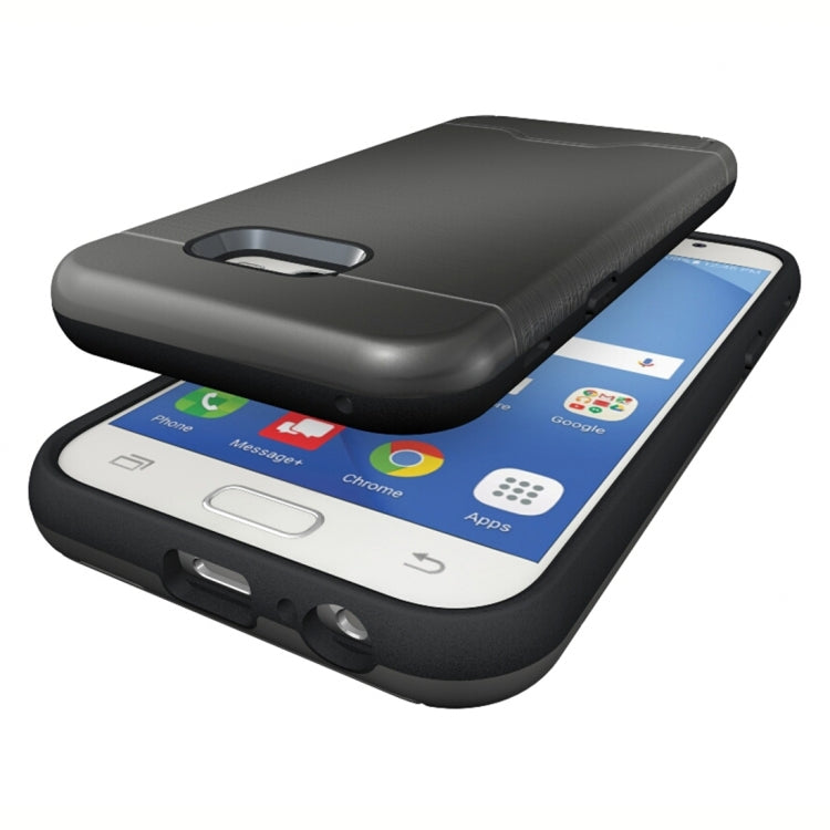 For Galaxy A5 (2017) / A520 Brushed Texture Separable PC + TPU Protective Combination Back Case with Holder & Card Slot