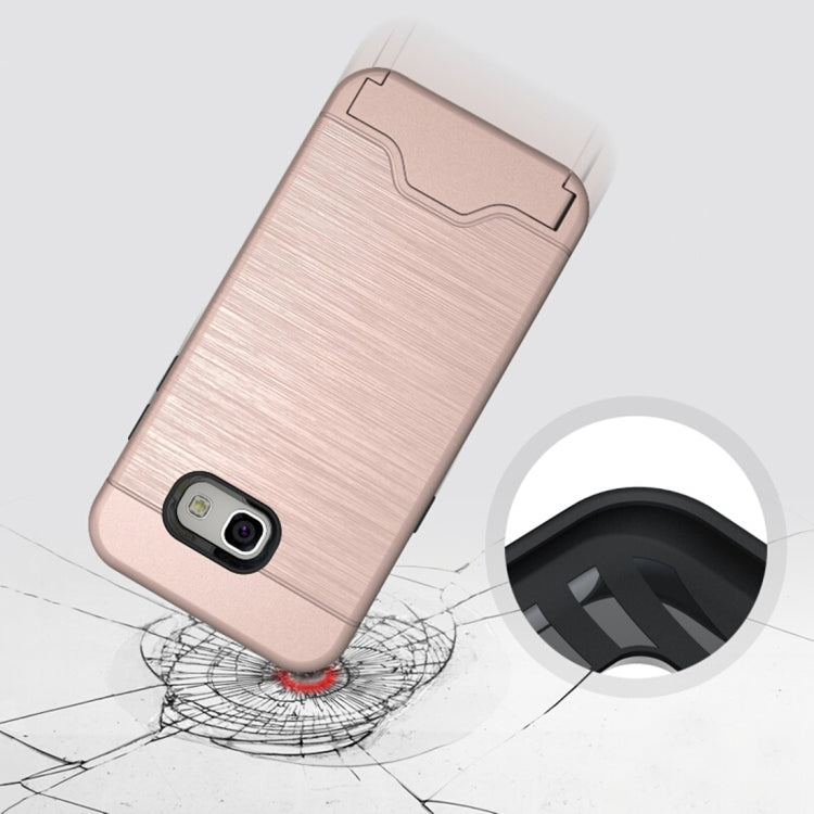 For Galaxy A5 (2017) / A520 Brushed Texture Separable PC + TPU Protective Combination Back Case with Holder & Card Slot