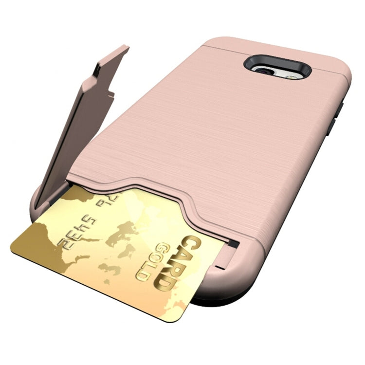 For Galaxy A5 (2017) / A520 Brushed Texture Separable PC + TPU Protective Combination Back Case with Holder & Card Slot