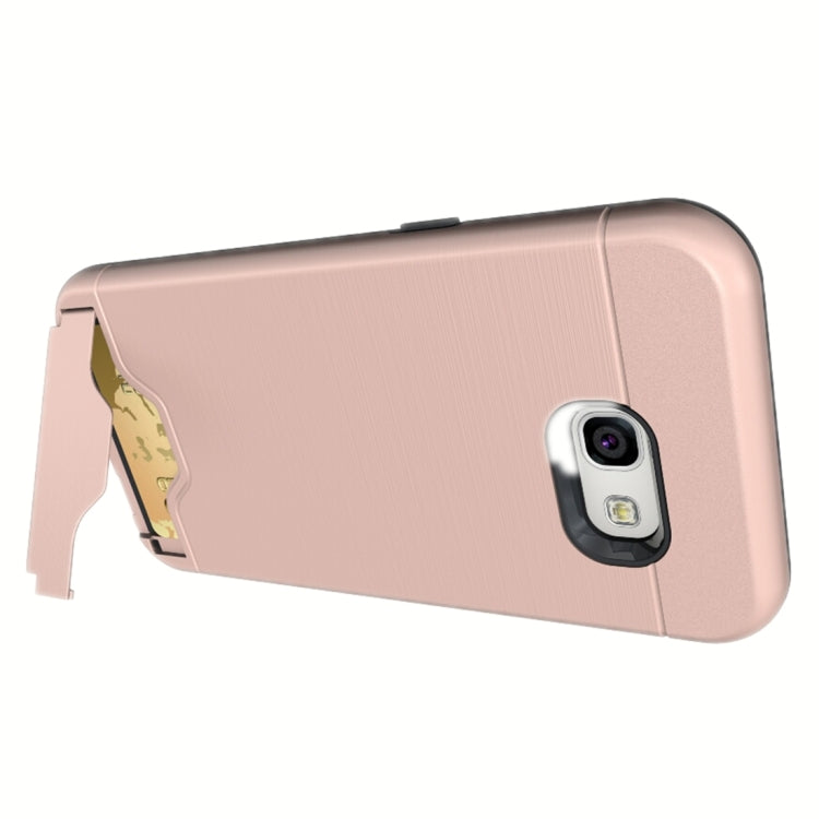 For Galaxy A5 (2017) / A520 Brushed Texture Separable PC + TPU Protective Combination Back Case with Holder & Card Slot