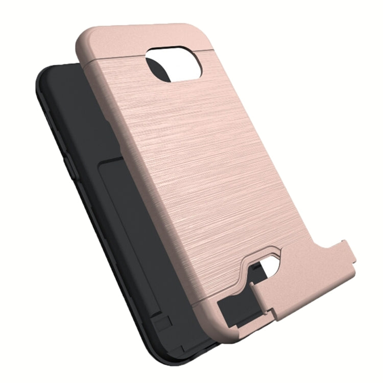 For Galaxy A5 (2017) / A520 Brushed Texture Separable PC + TPU Protective Combination Back Case with Holder & Card Slot