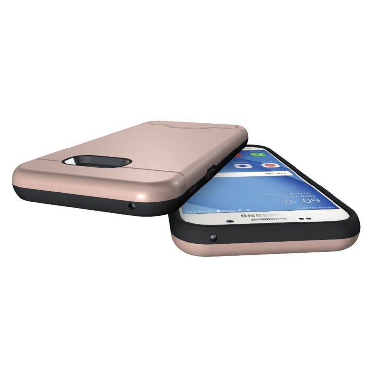 For Galaxy A5 (2017) / A520 Brushed Texture Separable PC + TPU Protective Combination Back Case with Holder & Card Slot